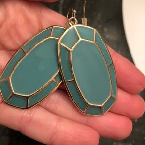 Blue / Green Statement Drop Earrings